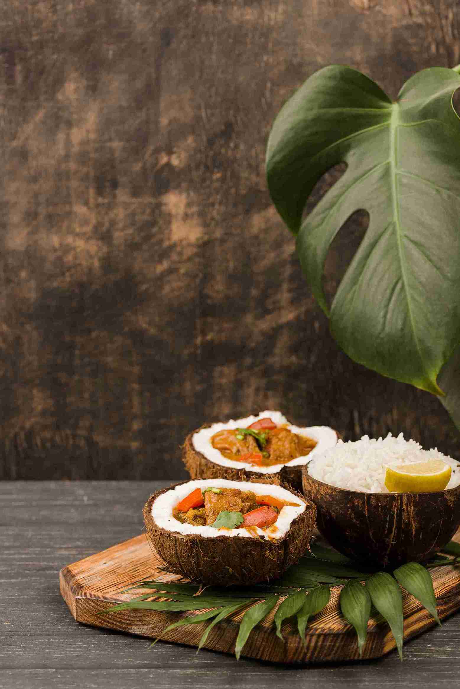 coconut pulao rice lunch recipe for beginners.