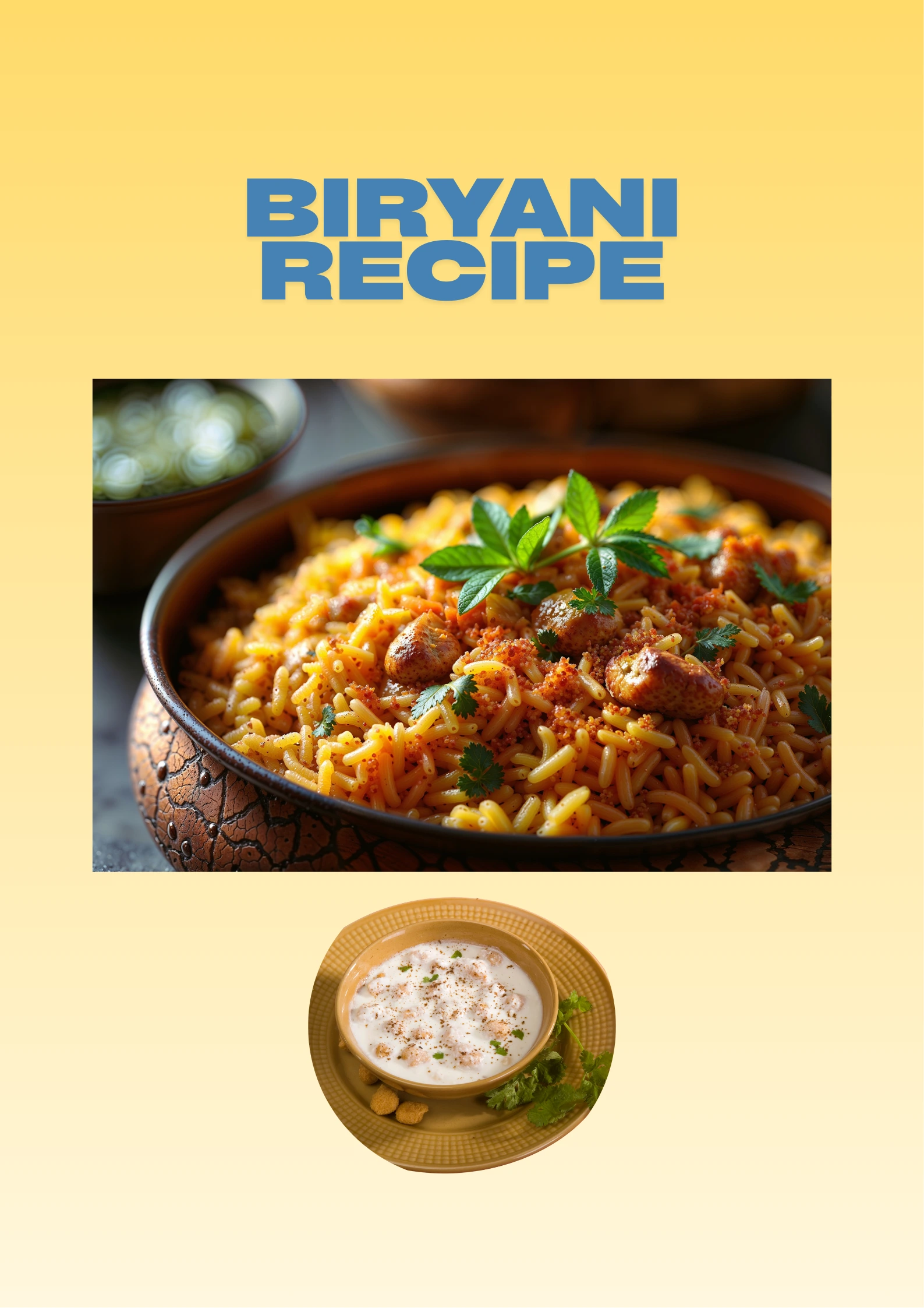 Biryani recipe serve with side dish